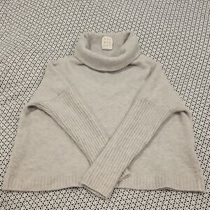 Not Monday Soft Gray Funnel Sweater, Size S